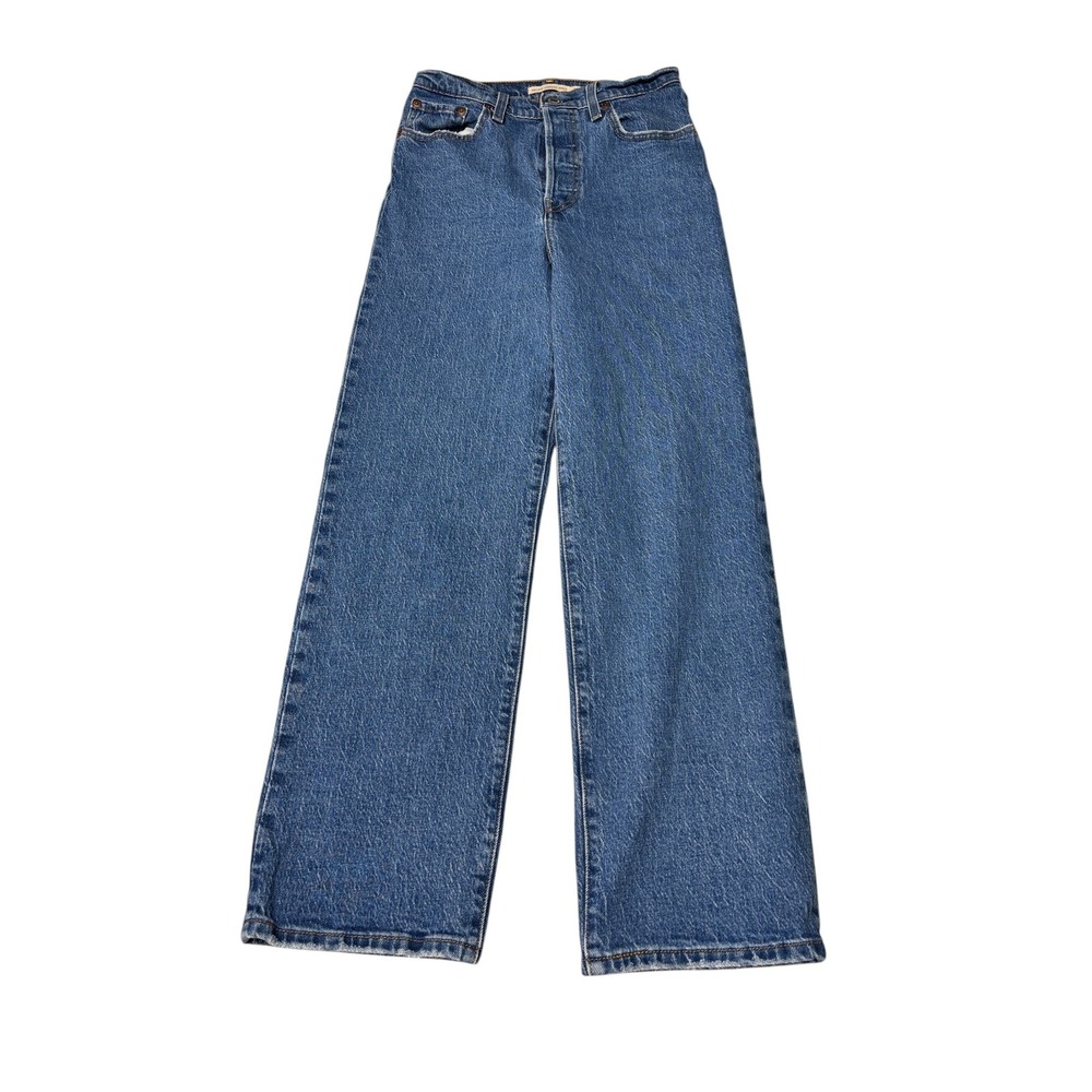 Levis Premium Big E Ribcage Straight Ankle Jeans Denim Womens  W26 L29 High Rise